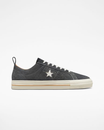 Bascheți Barbati Converse One Star Pro Vintage Piele Intoarsa Gri Maro | RO FSHVT146